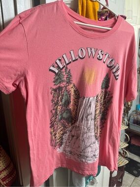 Time and Tru Yellowstone Pink Crewneck T-Shirt